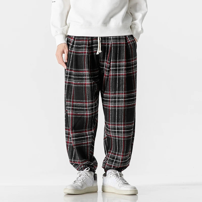Relaxed Plaid Sweatpants