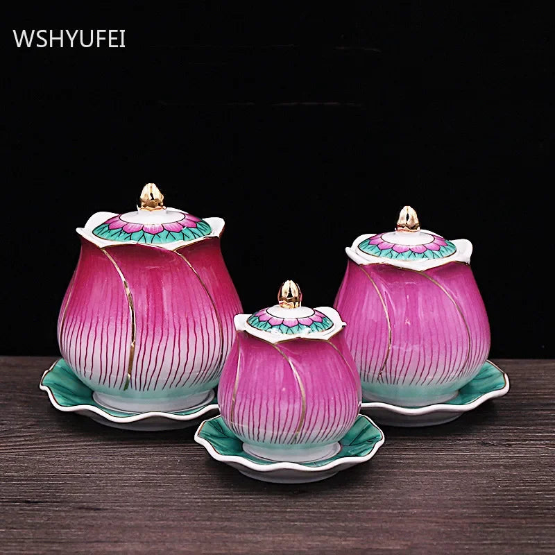 CAPAROMA Tradition Ceramic Lotus Flower Cup Set*