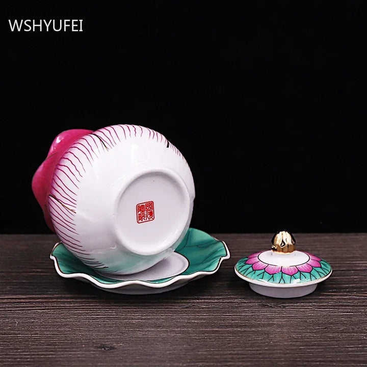 CAPAROMA Tradition Ceramic Lotus Flower Cup Set*