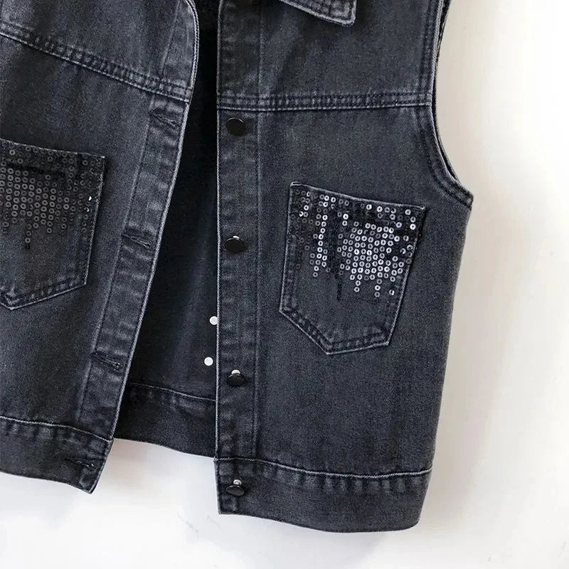 Noir Denim Vest