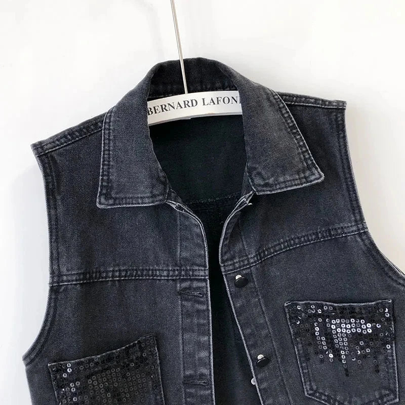 Noir Denim Vest