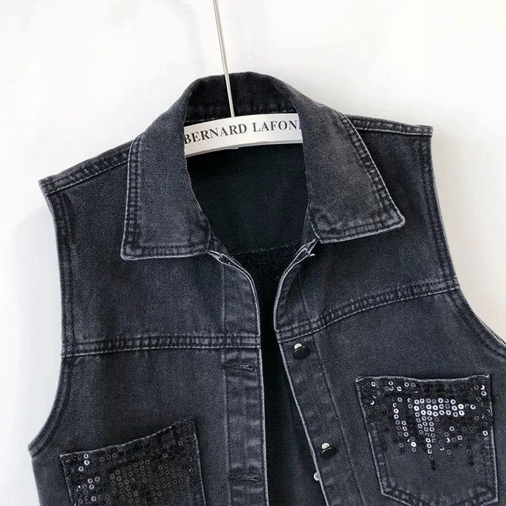Noir Denim Vest