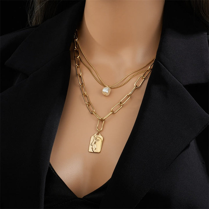 3-Layer Pearl Necklace