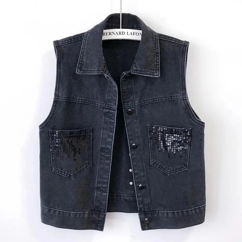 Noir Denim Vest