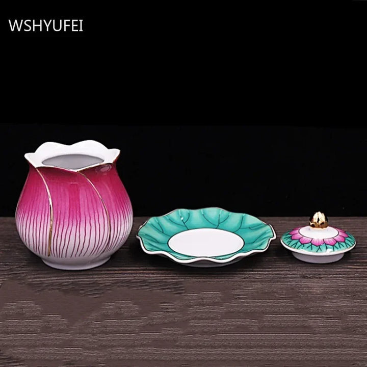 CAPAROMA Tradition Ceramic Lotus Flower Cup Set*