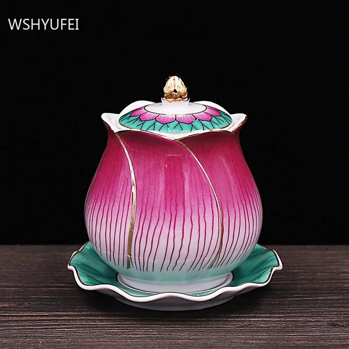 CAPAROMA Tradition Ceramic Lotus Flower Cup Set*